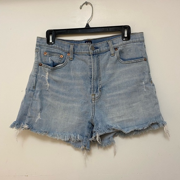 GAP Distressed High Rise Denim Shorts, Size 30 - Picture 7 of 11
